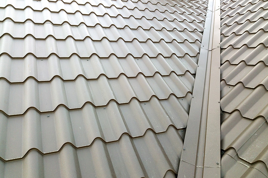 A  new metal roof designed to look like tile