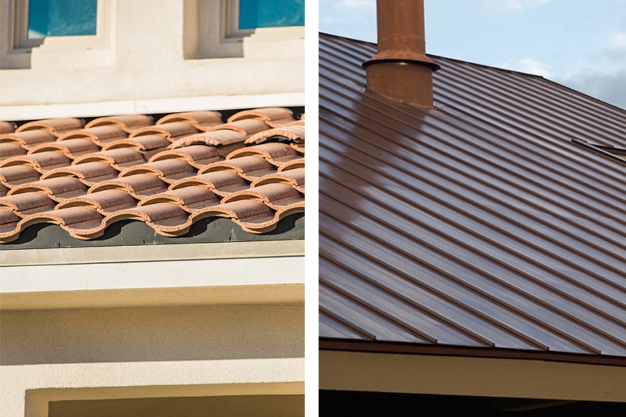 deciding between a tile roof and metal roof for a home