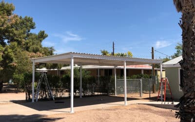 Mesa Home Gets 2 New Red Steel Structures